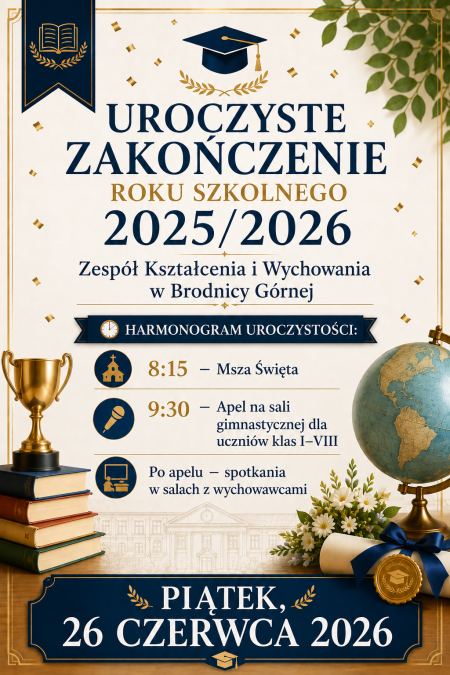 UROCZYSTE ZAKOŃCZENIE ROKU SZKOLNEGO 2025/2026