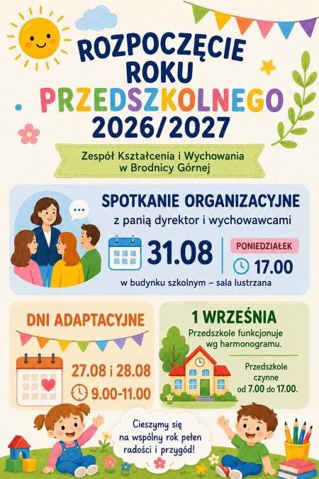 Rozpoczęcie Roku Przedszkolnego 2026/2027